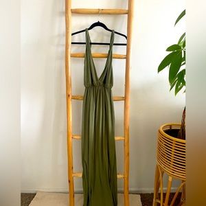 Olive green maxi dress
